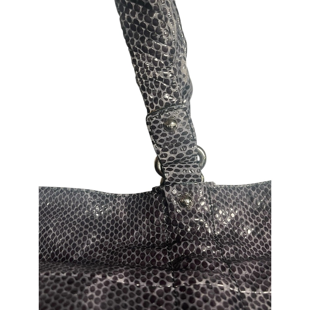 Furla Leather Handbag, Grey Blue, Silver Hardware, Made In Italy - Picture 15 of 16